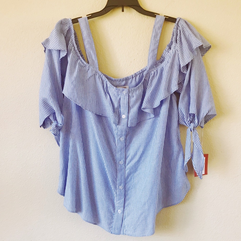 Off-shoulder Striped Top NWT